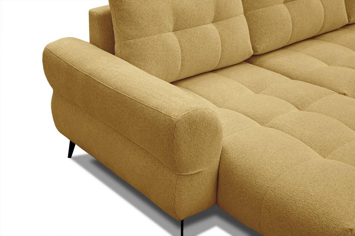 ECKSOFA SALVINI 4-Sitzer, honig - Schwarz/Honig, Holzwerkstoff/Textil (158/292cm) - Wozimo