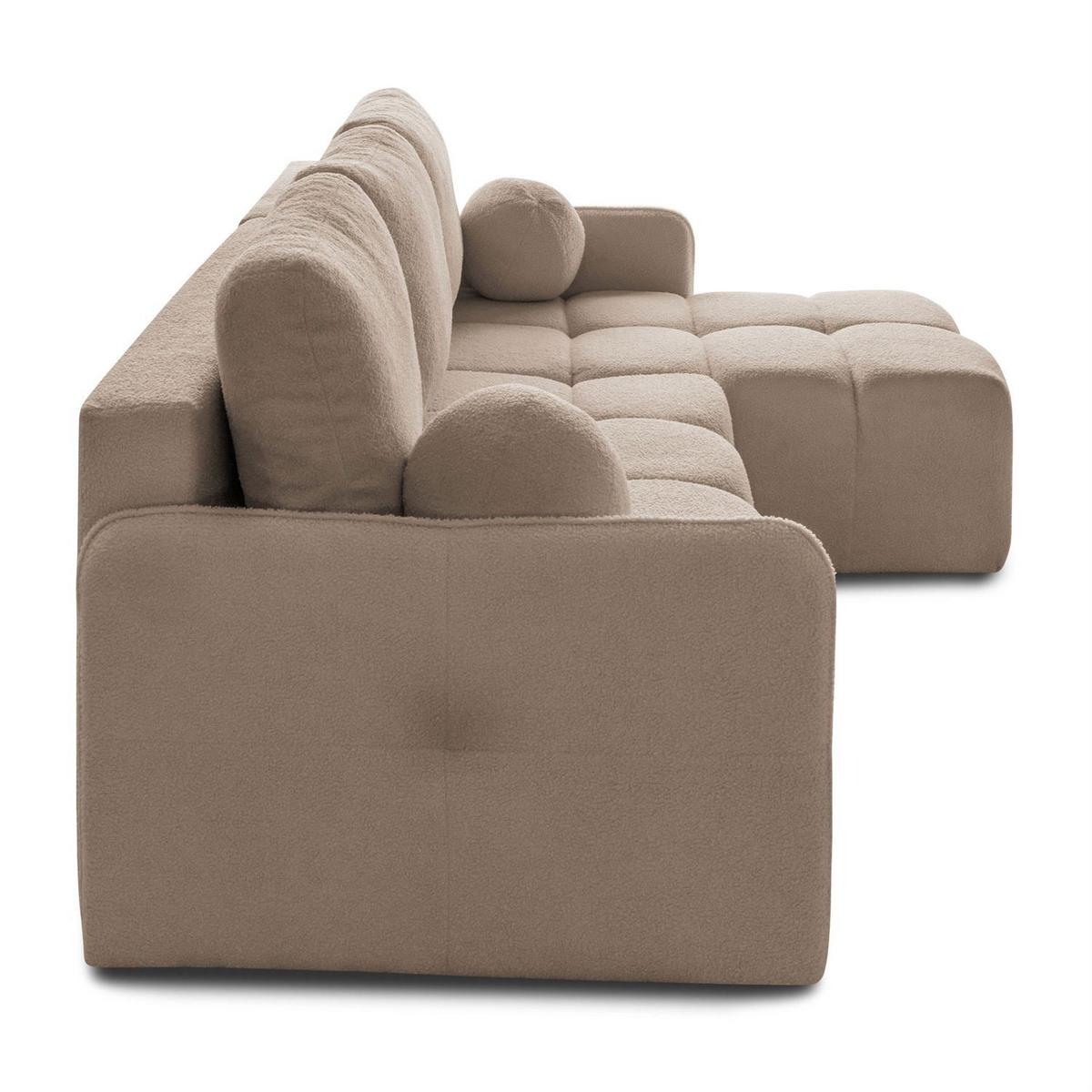 AUSZIEHBARES Ecksofa GAMMA mit Schlaffunktion Quelle 05 - Beige, Textil (217/145cm) - Lookway