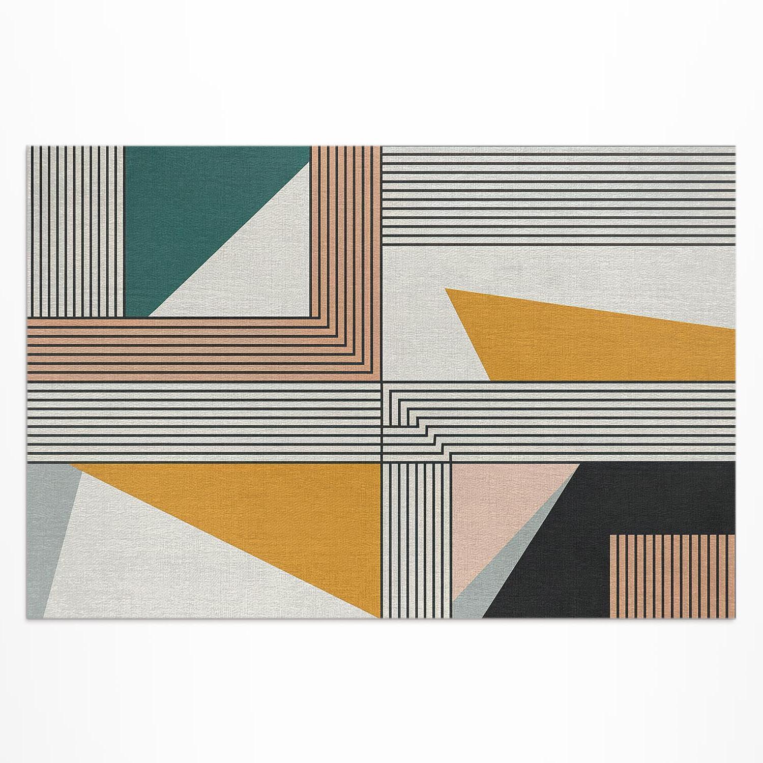 TEPPICH 150x225 cm Lineare Abstraktion Bauhaus - Multicolor, Kunststoff (150/225cm) - Wallfluent