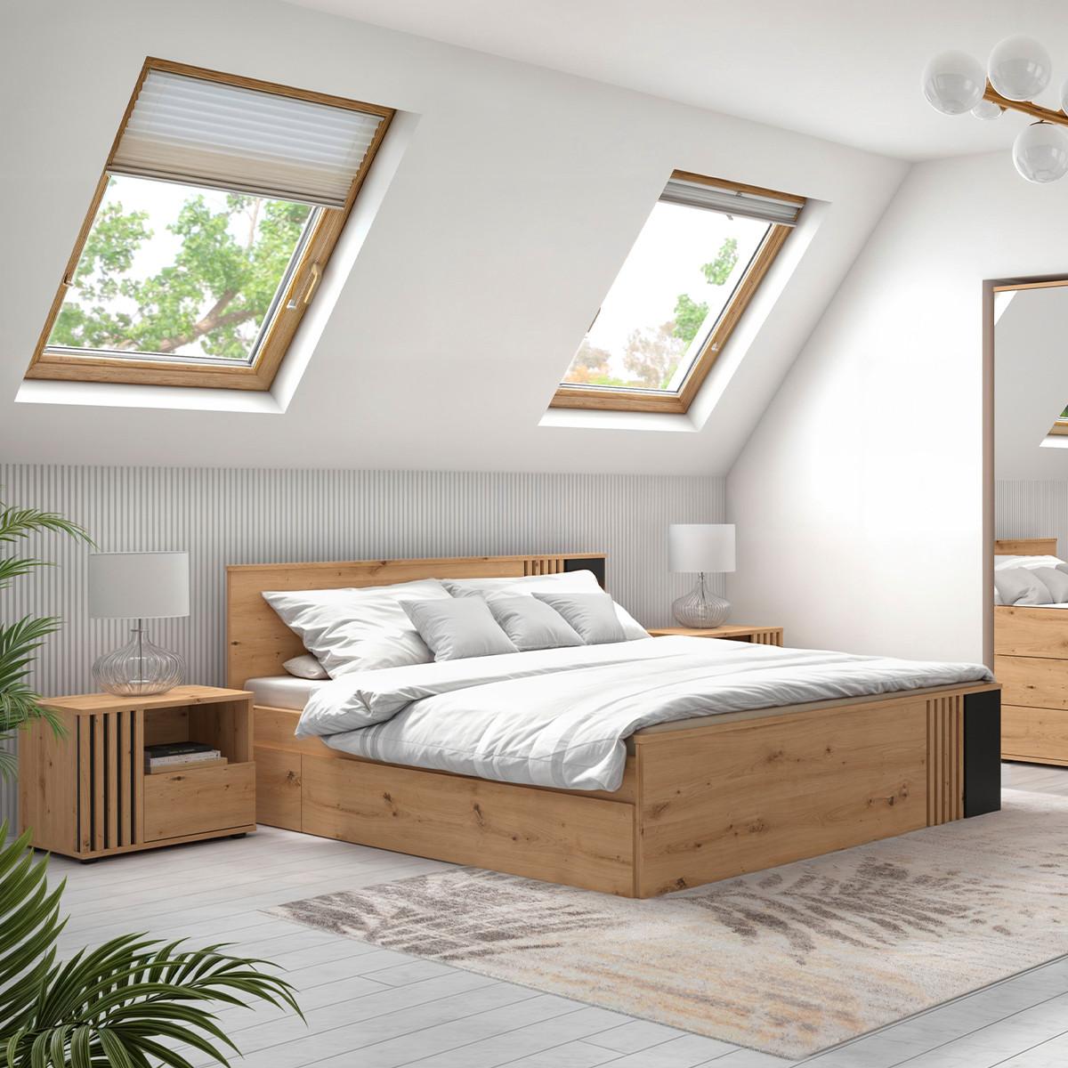 BETT 160/200 Ezra Holz - Braun, Holzwerkstoff (160/200cm) - Petits-meubles