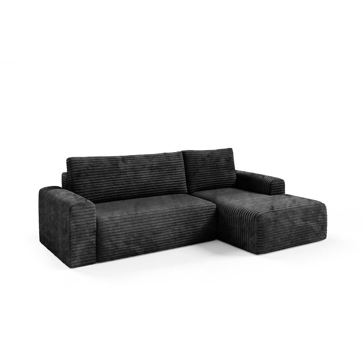 ECKSOFA Romeo 3 Sitzplätze Schwarz - Schwarz, Holz (268/163cm) - Petits-meubles