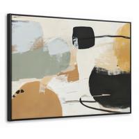 LEINWAND Bilder mit Rahmen - Farbe - Abstrakt - Farben - 100x70 - Currygelb, Textil (100/70cm) - MuchoWow