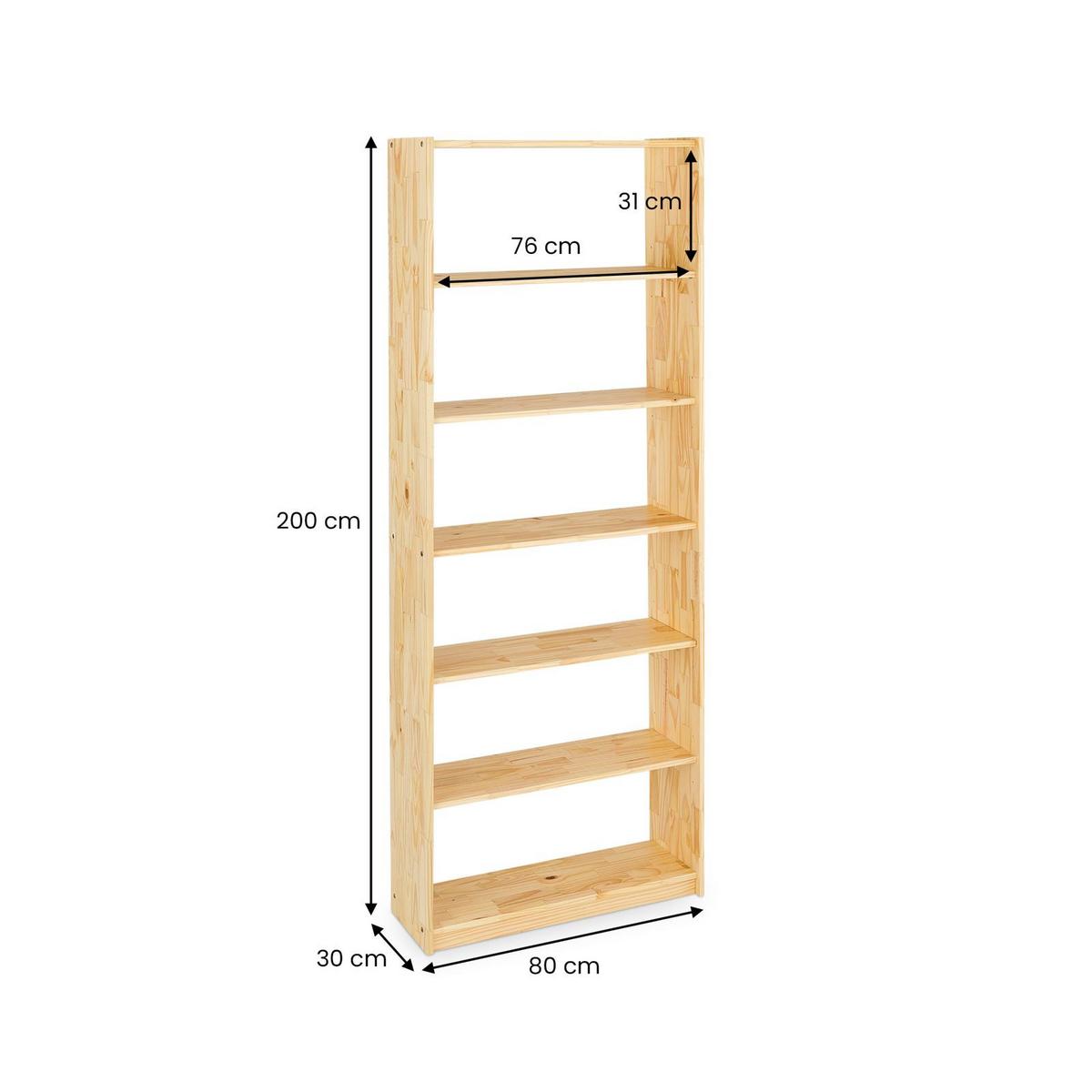 STANDREGAL STANDREGAL natur - Naturfarben, Holz (80/200/30cm) - IDIMEX