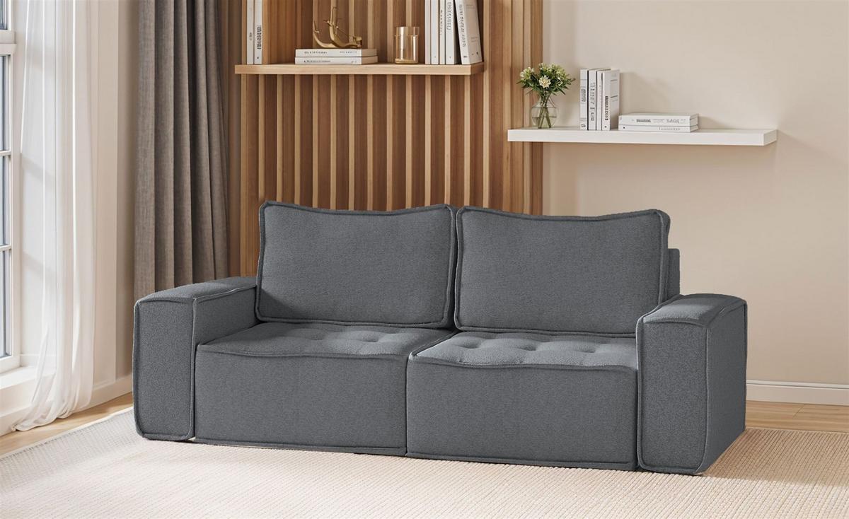 SOFA Sande In Alpine - Anthrazit, Holzwerkstoff/Textil (212/85/90cm) - Fun Möbel