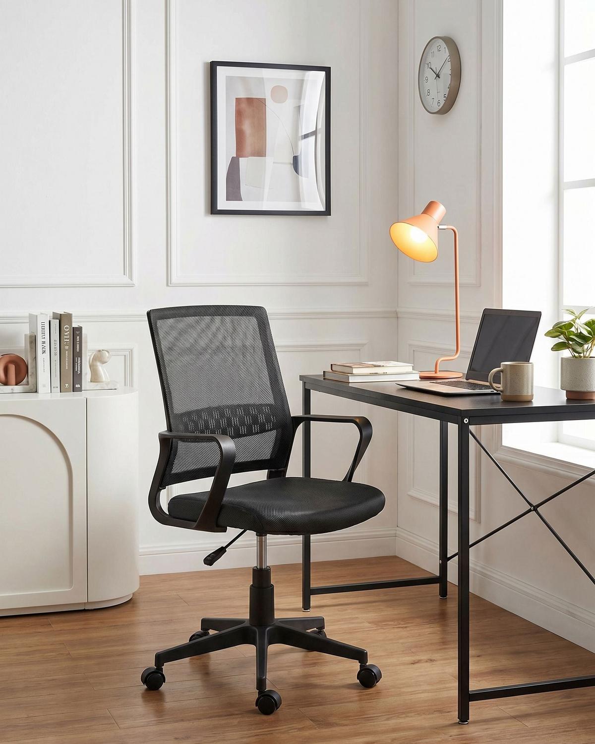 BÜROSTUHL Dunkelgrau Ease - Dunkelgrau, Textil (54/94/54cm) - Beliani