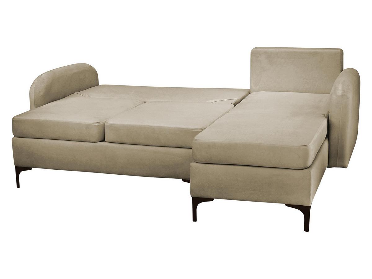 ECKSOFA Venice, Seite: Links - Schwarz/Naturfarben, Holz/Textil (225/172cm) - MIRJAN24