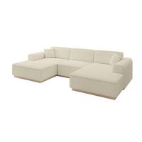 WOHNLANDSCHAFT IREA-U1 - 301x165x80 cm Beige - Champagner/Creme, Holzwerkstoff/Textil (301/80/165cm) - ALTDECOR