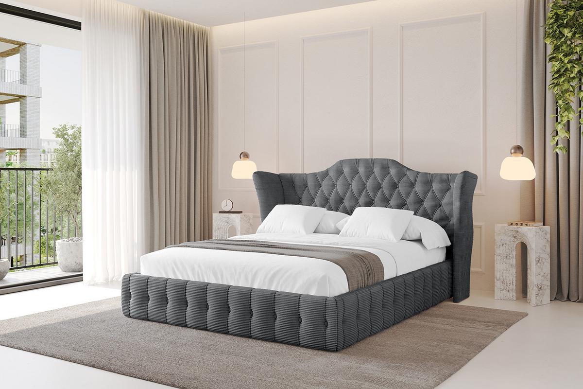 POLSTERBETT mit Bettkasten und Lattenrost, Boxbett ohne Matratze - MODY 120x200 Dunkelgrau - Anthrazit, Holzwerkstoff/Textil (120/200cm) - ALTDECOR