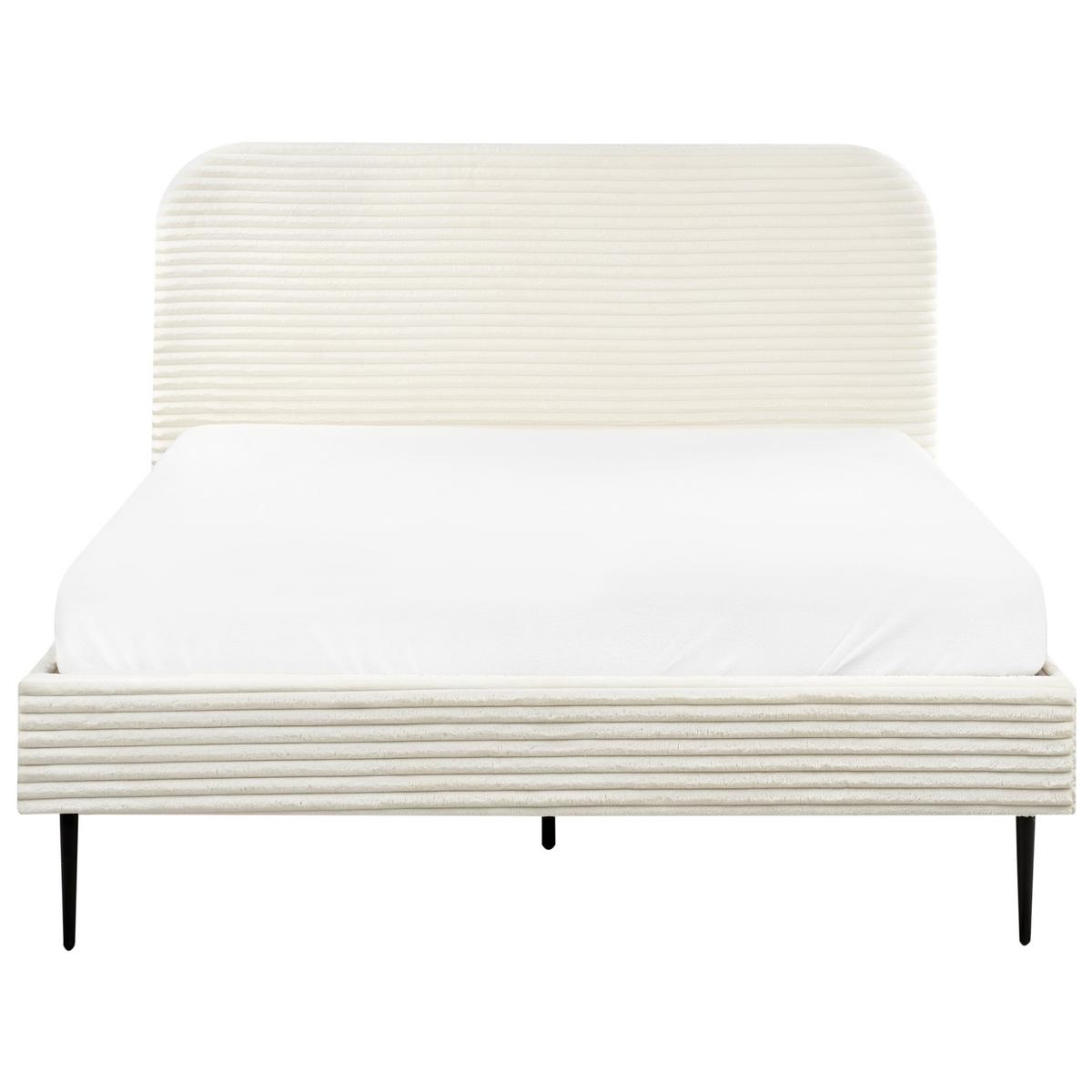 POLSTERBETT mit Lattenrost 140x200 cm Weiß Flayat - Creme, Textil (140/200cm) - Beliani