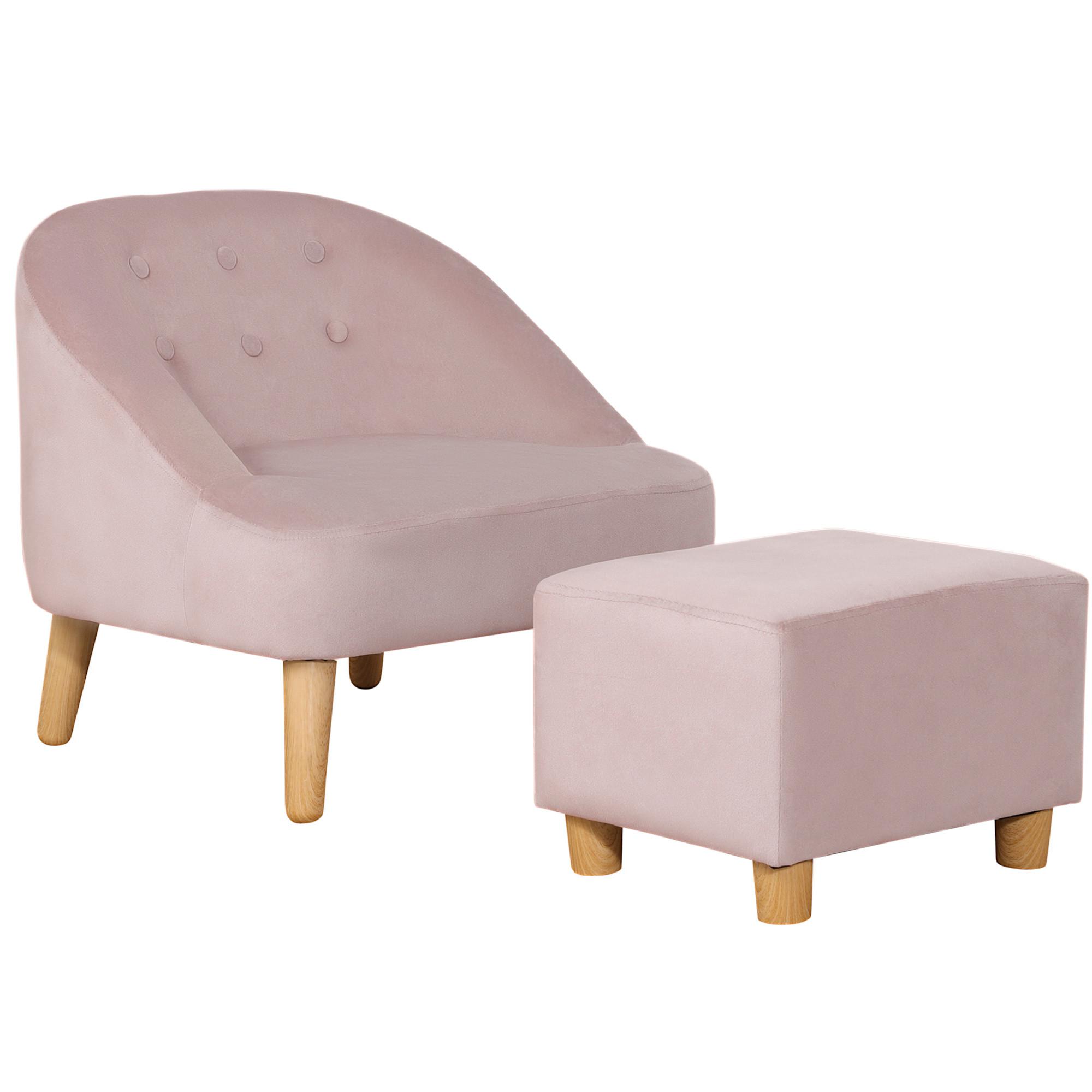 KINDERSESSEL, Rosa, Eukalyptusholz - Rosa, Holz (51/50/51cm) - HOMCOM