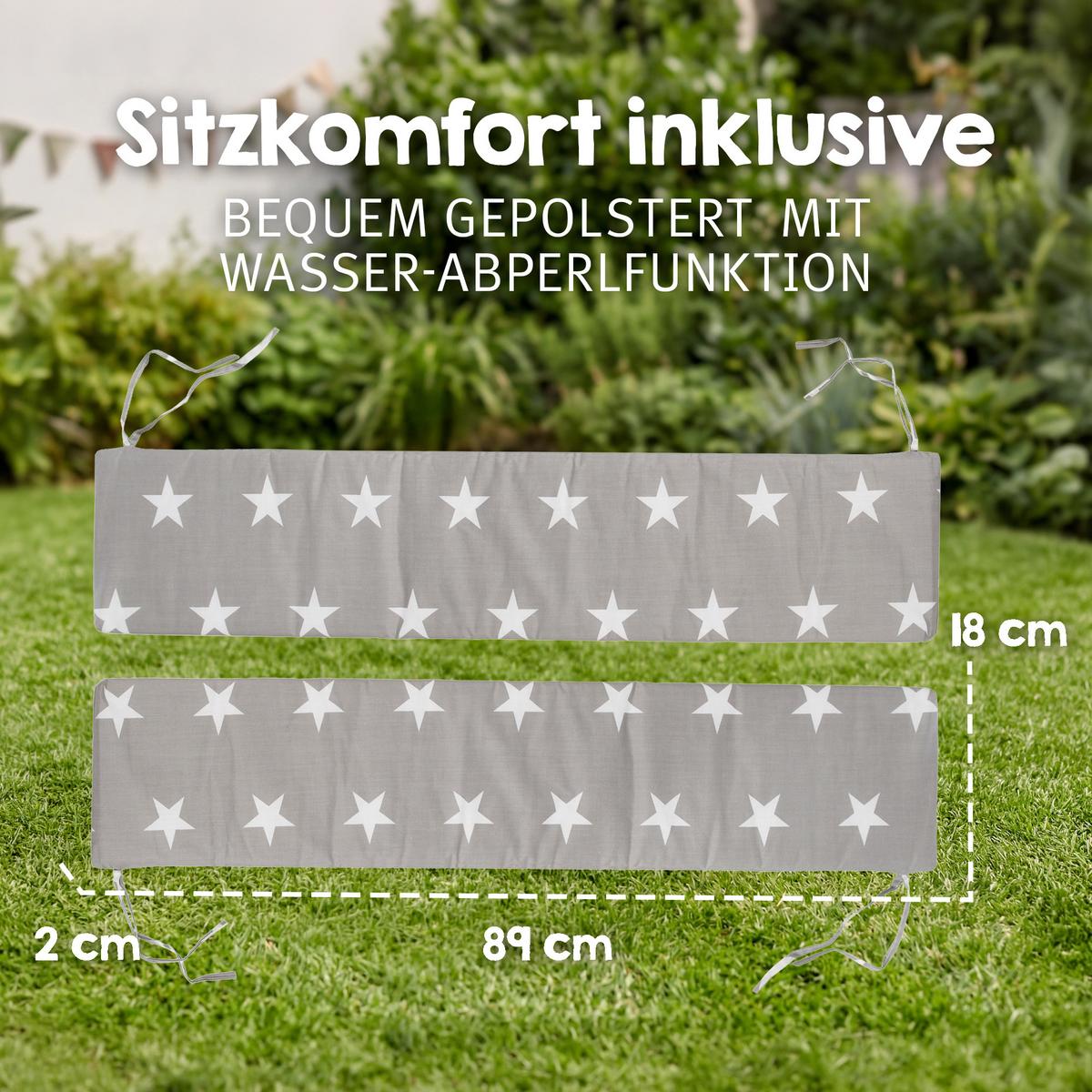 KINDERSITZGRUPPE PICKNICK for 4' Outdoor + teak mit Lehne und Bankkissen - Teakfarben, Holz - Roba