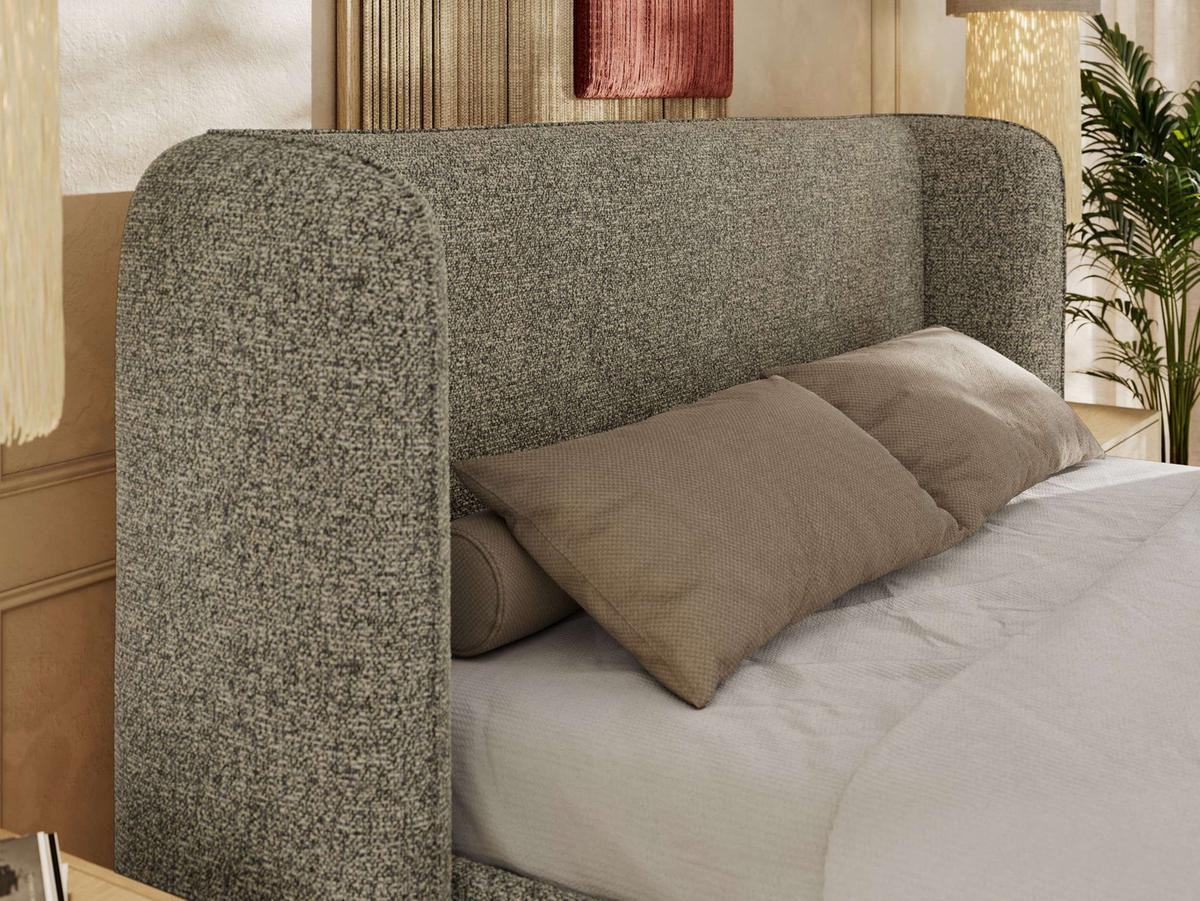 POLSTERBETT EMORA CLASSIC 180/200 - Grau Strukture - Multipocket-Matratze - Grau, Textil (180/200cm) - MKS