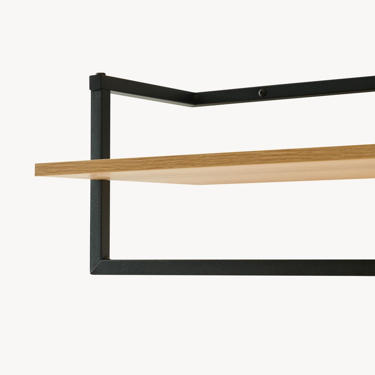 WANDGARDEROBE Evje - Eichefarben/Schwarz, Holzwerkstoff/Metall (30/20/80cm) - [en.casa]