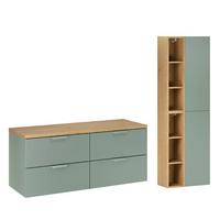 BADMÖBEL 120.6cm Oria 2er-Set Grün - Grün, Holzwerkstoff (120.6/50/46.5cm) - Petits-meubles