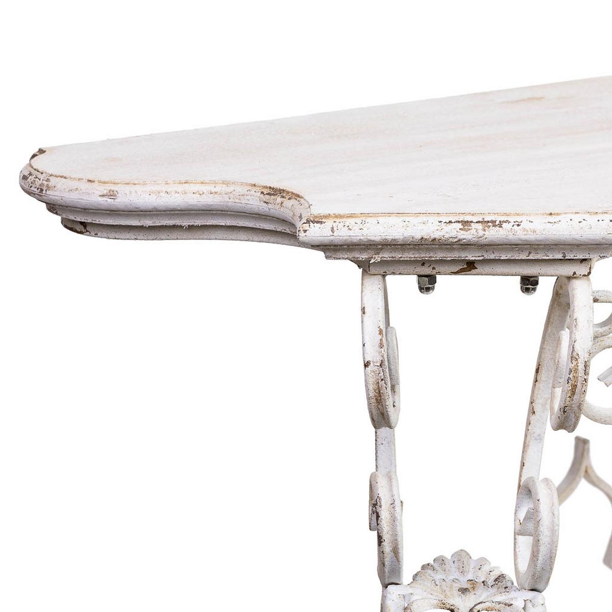 EMPFANGSTISCH aus Holz und Metall, gealtert 114x43x80 cm - Weiß, Holz (43/114/80cm) - Wanderlust