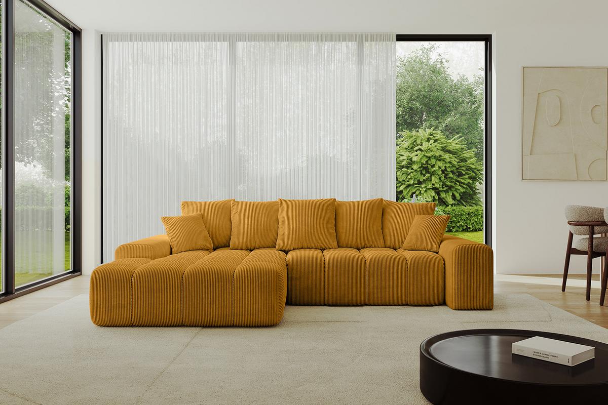 ECKSOFA Ottomane Links ENSI-L - 267x164x69 cm Currygelb - Currygelb, Holzwerkstoff/Kunststoff (267/164cm) - ALTDECOR