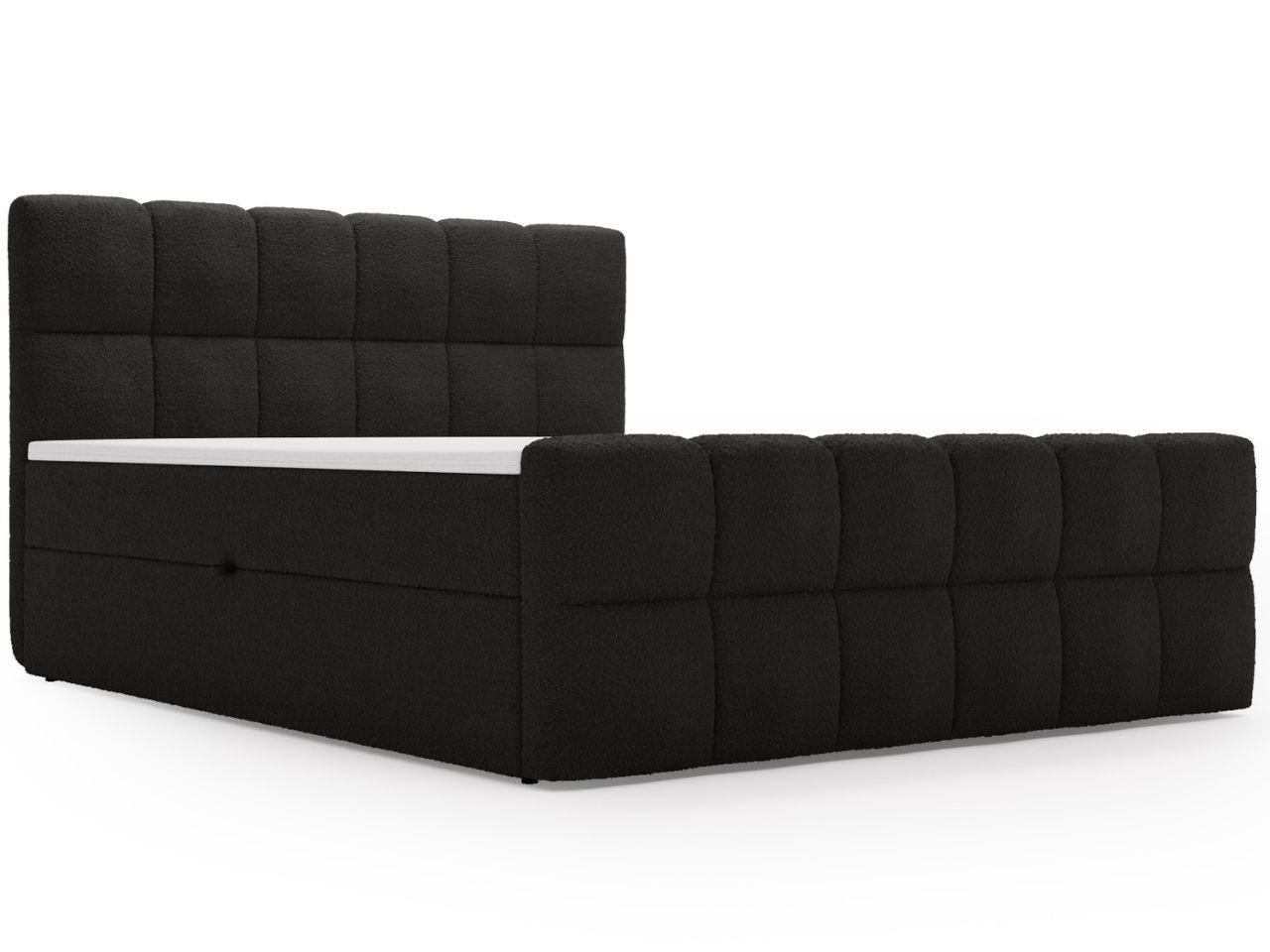 BOXBETT Alicante 200x200 Bouclé-Stoff Schwarz - Schwarz, Holz/Textil (200/200cm) - Graingold