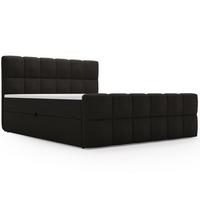 BOXBETT Alicante 140x200 Bouclé-Stoff Schwarz - Schwarz, Holz/Textil (140/200cm) - Graingold