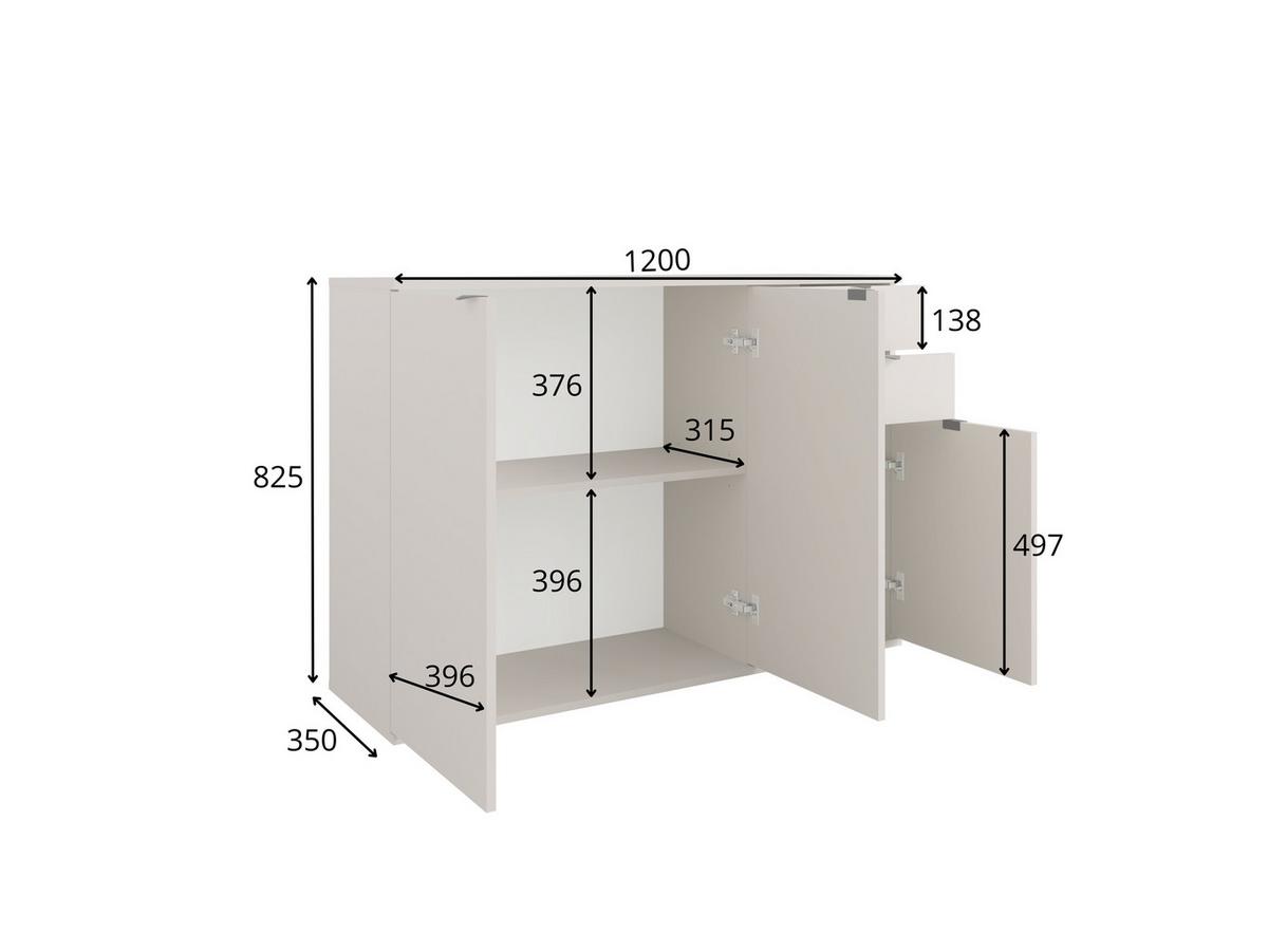 KOMMODE Eiche Artisan 120/82,5/35 - Eiche Artisan, Holzwerkstoff (120/83/35cm) - RAUMHIRSCH FURNITURE
