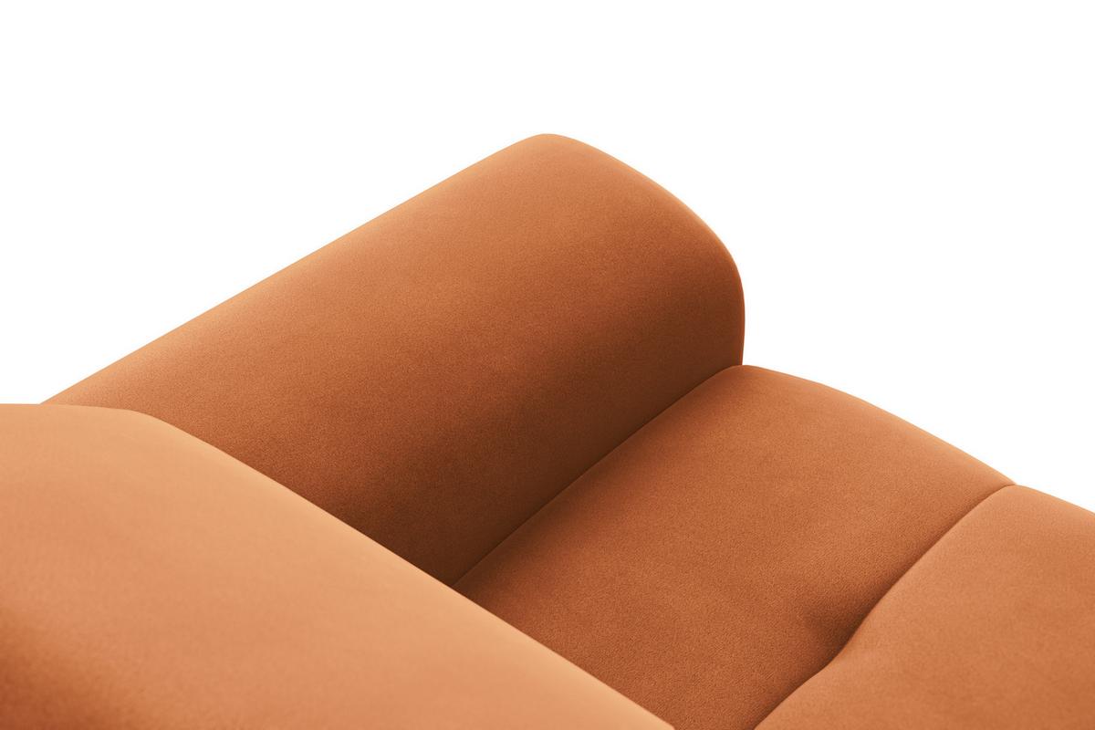 SOFA FIERO 2-Sitzer, Oranger Veloursstoff - Schwarz/Orange, Holz/Textil (170/82/103cm) - Courtois Laville