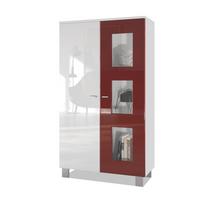 VITRINE Denjo Tür in Bordeaux Hochglanz - Bordeaux, Holzwerkstoff (71/129/35cm) - Vladon