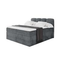 BOXBETT mit Matratze H3|H4 - NINA KING - 200x200 cm - Dunkelgrau - Schieferfarben, Holzwerkstoff (200/200cm) - ALTDECOR