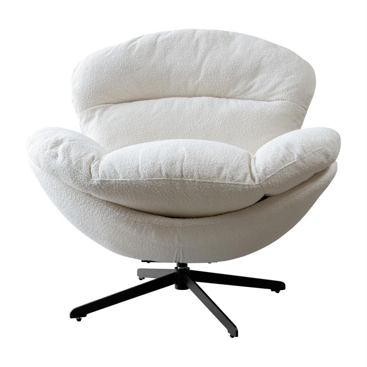 DREHBARER Polstersessel COCO 360° - Weiß, Textil (100/90/110cm) - Lookway