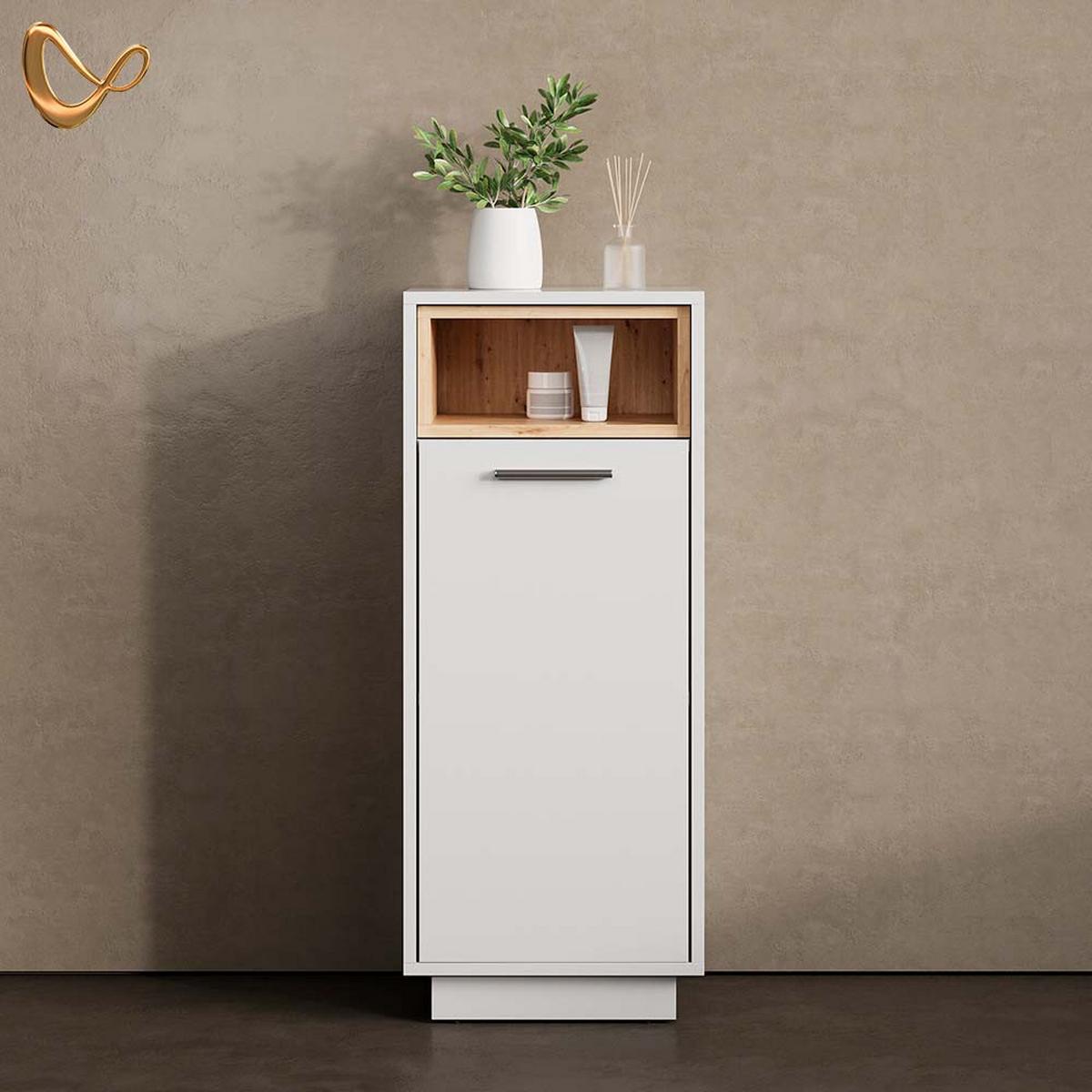 MIDISCHRANK Temo Weiß 30 x 93 cm - Weiß, Holzwerkstoff (30/93/30cm) - Livinity®