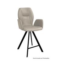 THEKENSTUHL drehbar (8er-Set) Diarria 58x109x60 Schwarz/Natur - Schwarz/Naturfarben, Kunststoff (60/109/58cm) - 58aufmkessel
