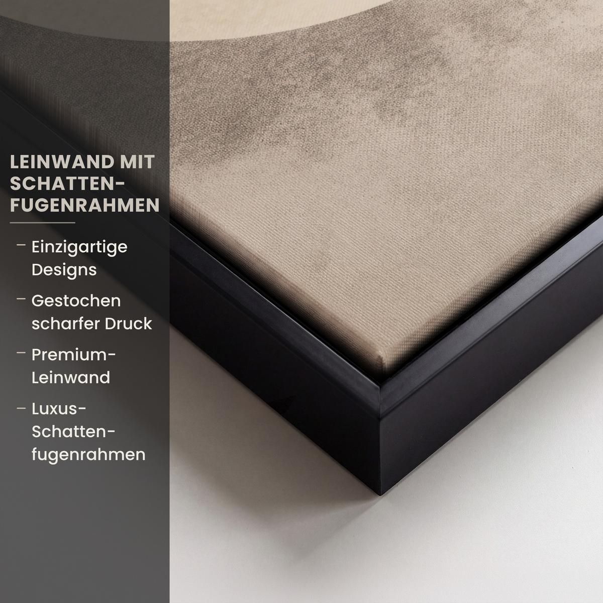 LEINWAND Bilder mit Rahmen - Vogel - Beige - Japanisch - 30x40 - Taupe, Textil (30/40cm) - MuchoWow