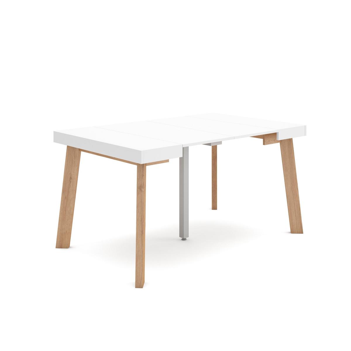 ESSTISCH ausziehbar 58 bis 140cm, für 6 Gäste, weiß, 58/90/73cm - Weiß, Holzwerkstoff (90/140/73cm) - Skraut Home