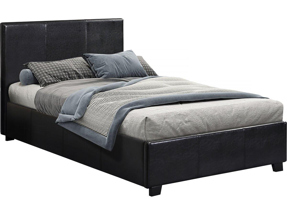 BETT carla Schwarz - Schwarz, Textil (190/90cm) - Habitat Garten