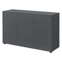 SIDEBOARD Paarl 3-türig - Dunkelgrau, Holzwerkstoff (117/74/36cm) - [en.casa]