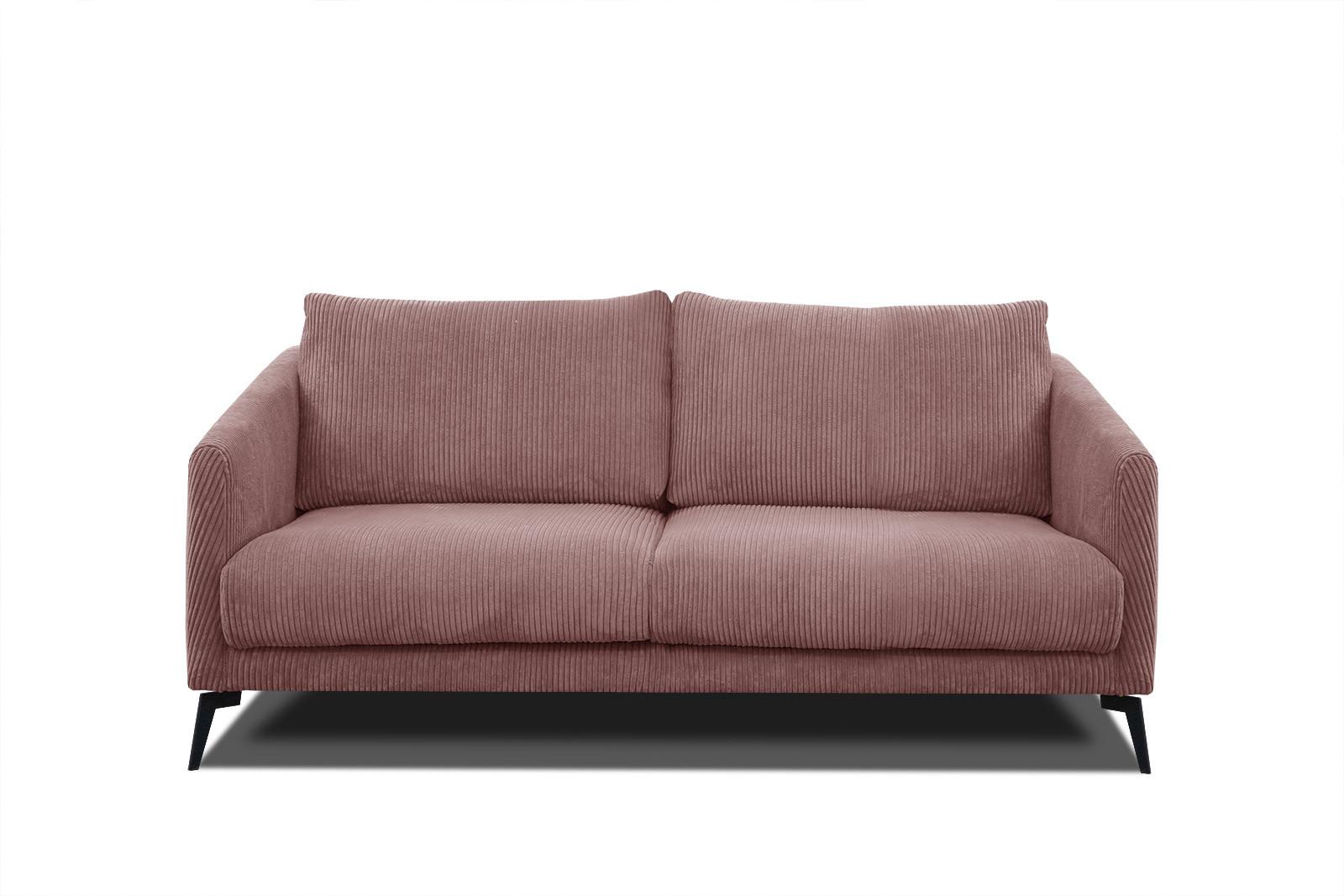 SOFA VILT 2,5-Sitzer, altrosa - Altrosa/Schwarz, Holzwerkstoff/Textil (202/89/94cm) - Wozimo