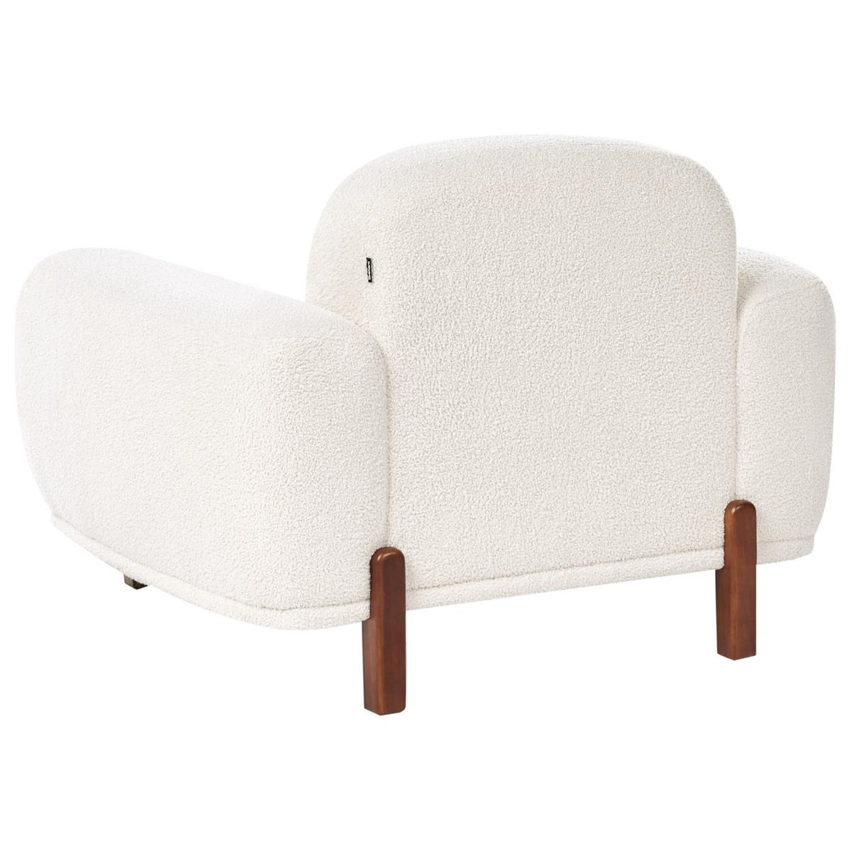 SESSEL Bouclé Weiß Odnes - Dunkelbraun, Textil (110/81/90cm) - Beliani