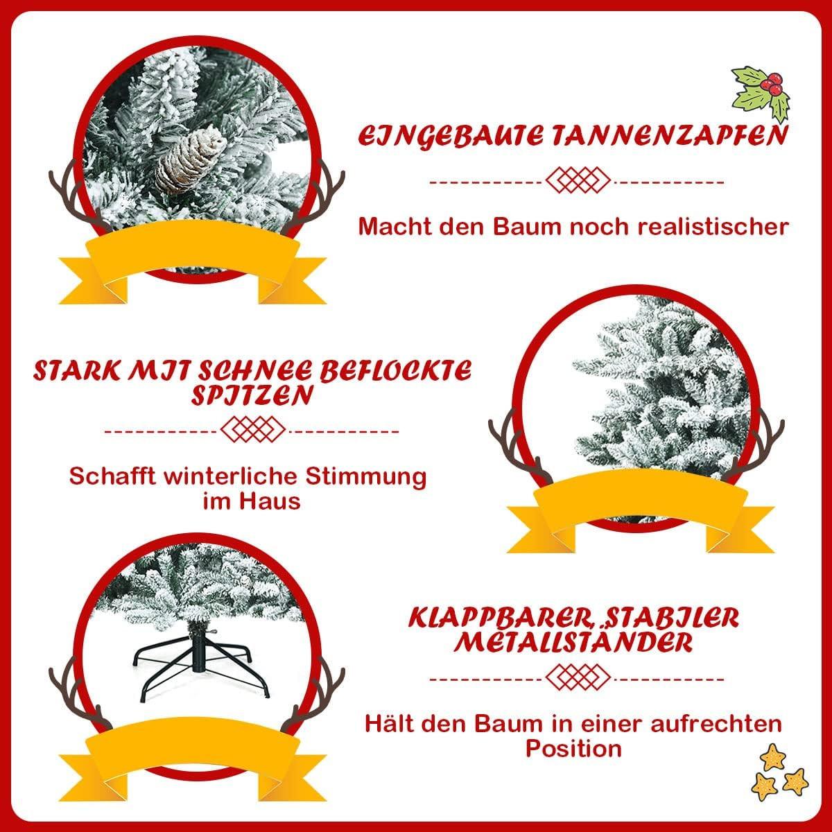 WEIHNACHTSBAUM 210CM Weiß - Weiß, Kunststoff (210cm) - COSTWAY