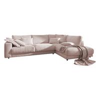 ECKSOFA MADELINE Pink Cord - Schwarz/Rosa, Kunststoff/Textil (325/224cm) - KAWOLA