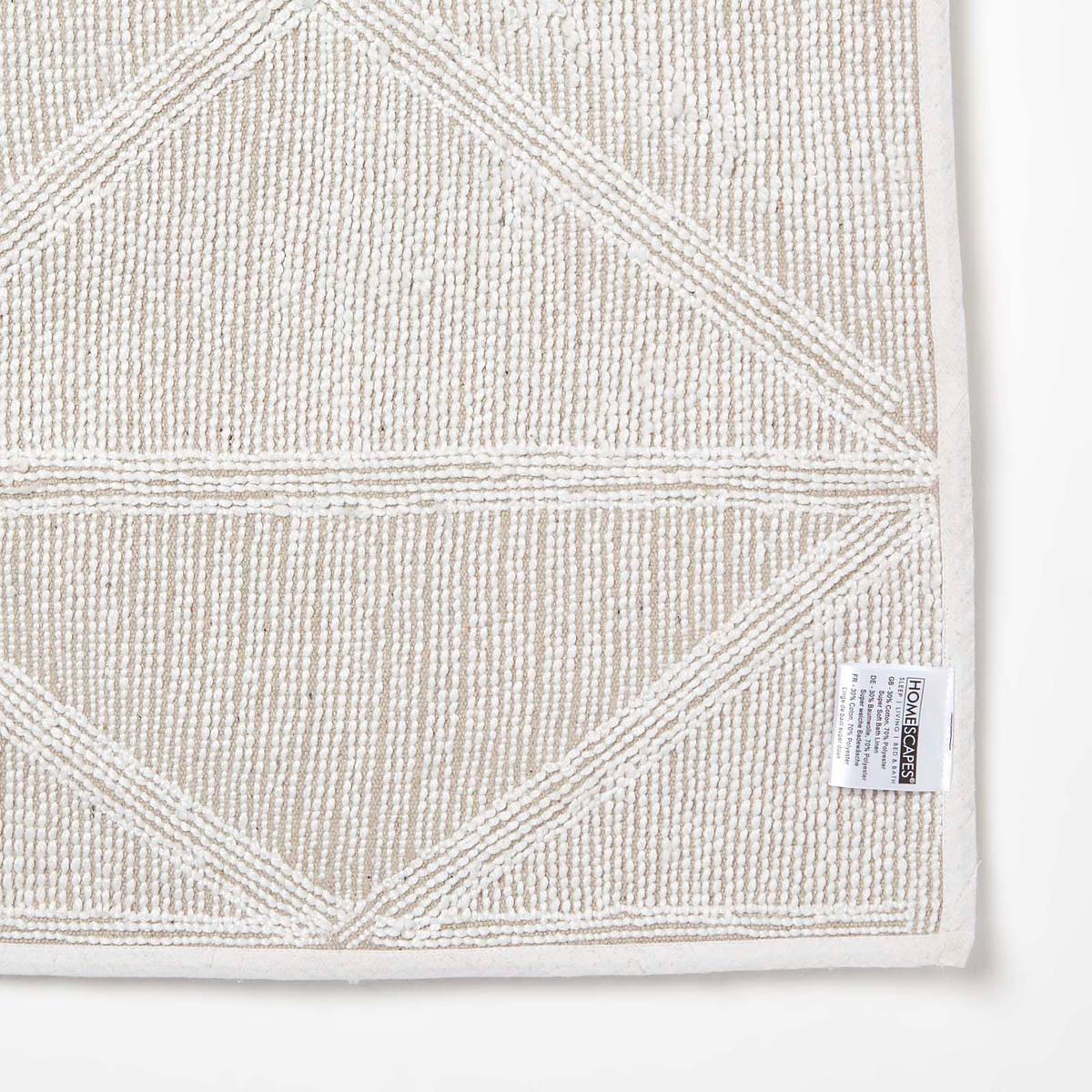 BADEMATTE 50/80 cm geometrisch - Weiß, Textil (50/80cm) - Homescapes
