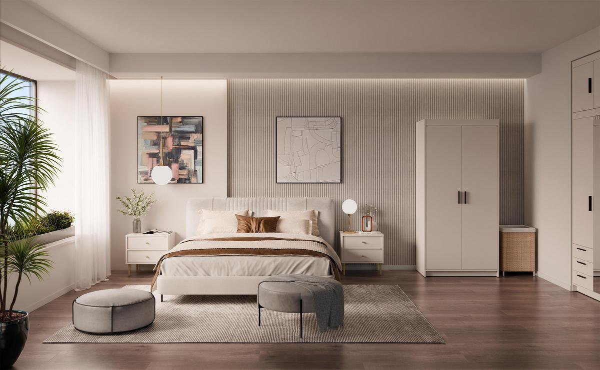 KLEIDERSCHRANK Storicos Beige 89,7/190,5/53 cm - Modern 2-türig - Beige, Holzwerkstoff/Kunststoff (89.8/190.6/53cm) - AX Living