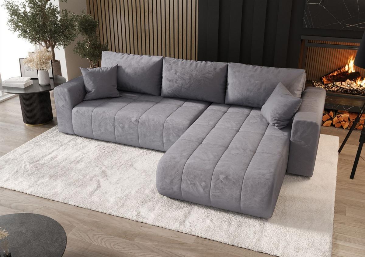ECKSOFA Camila - Blau, Holzwerkstoff/Textil (280/185cm) - Fun Möbel