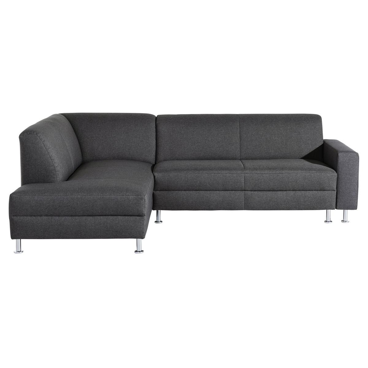 ECKSOFA mit Schlaffunktion Katrine Flachgewebe graphit - Graphitfarben, Kunststoff (190/245cm) - 58aufmkessel