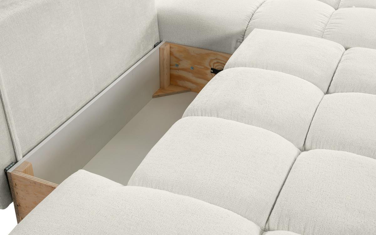 ECKSOFA L Form Hosio Beige 286/177/88 cm Rechts mit Schlaffunktion - Hellbraun/Schwarz, Kunststoff/Textil (286/177cm) - AX Living
