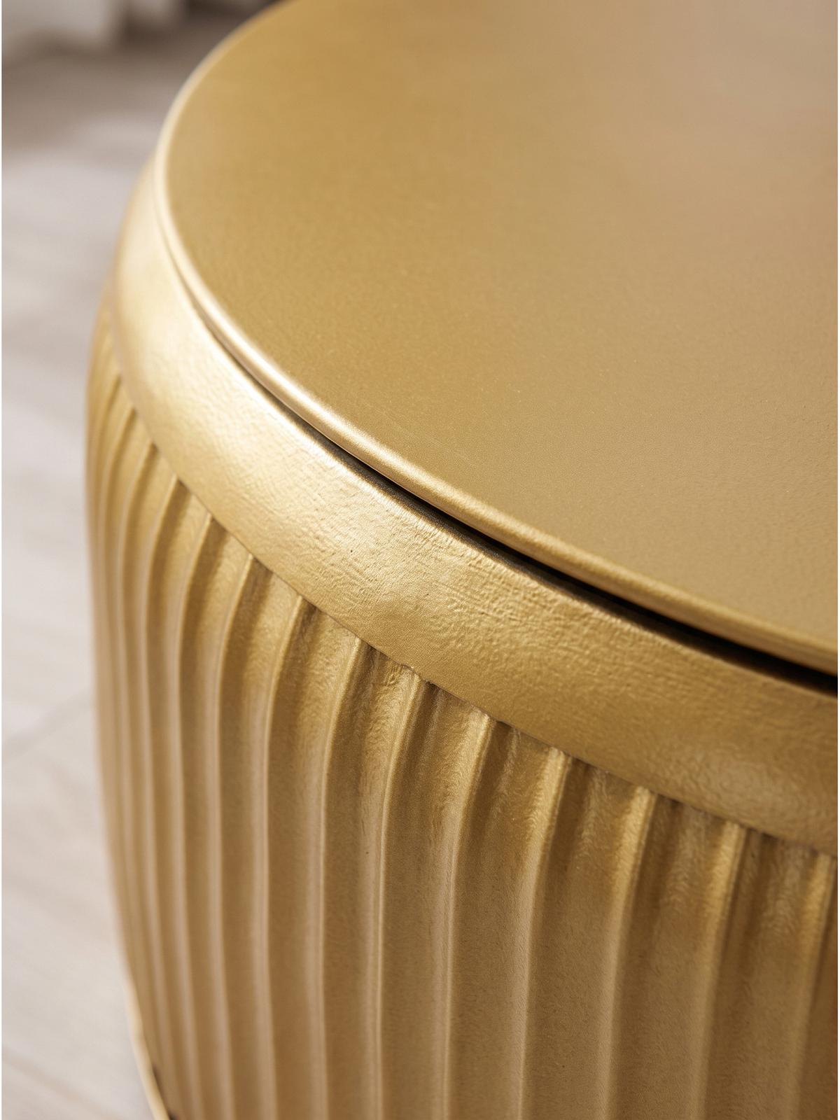 COUCHTISCH LAITA, Eisen, mit Stauraum, Gold, Ø 60 x 32 cm - Goldfarben, Metall (60/60/32cm) - KADIMA DESIGN