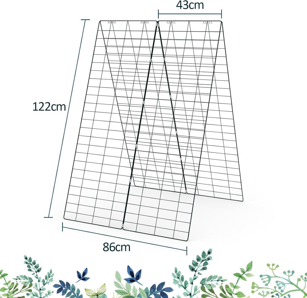 PFLANZENSTÜTZE Grün(3-teilig) - Grün, Metall (86/122/86cm) - COSTWAY