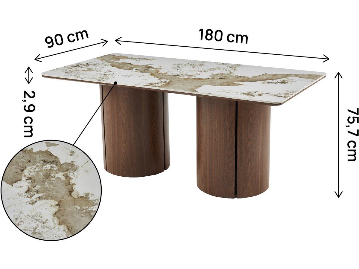 ESSTISCH milano Braun - Braun, Keramik (180/90/75cm) - Habitat Garten