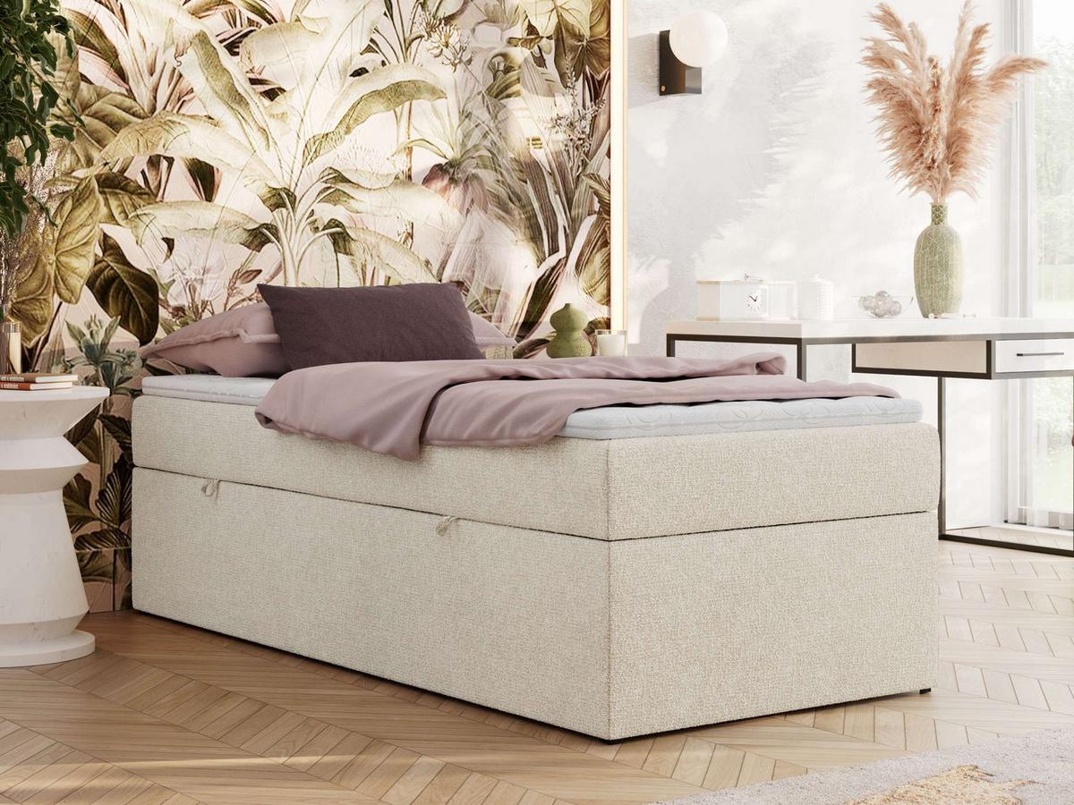 BOXBETT ZERO 90/200 - Creme Struktur - H4 - Topper T25 - Creme, Textil (90/200cm) - MKS