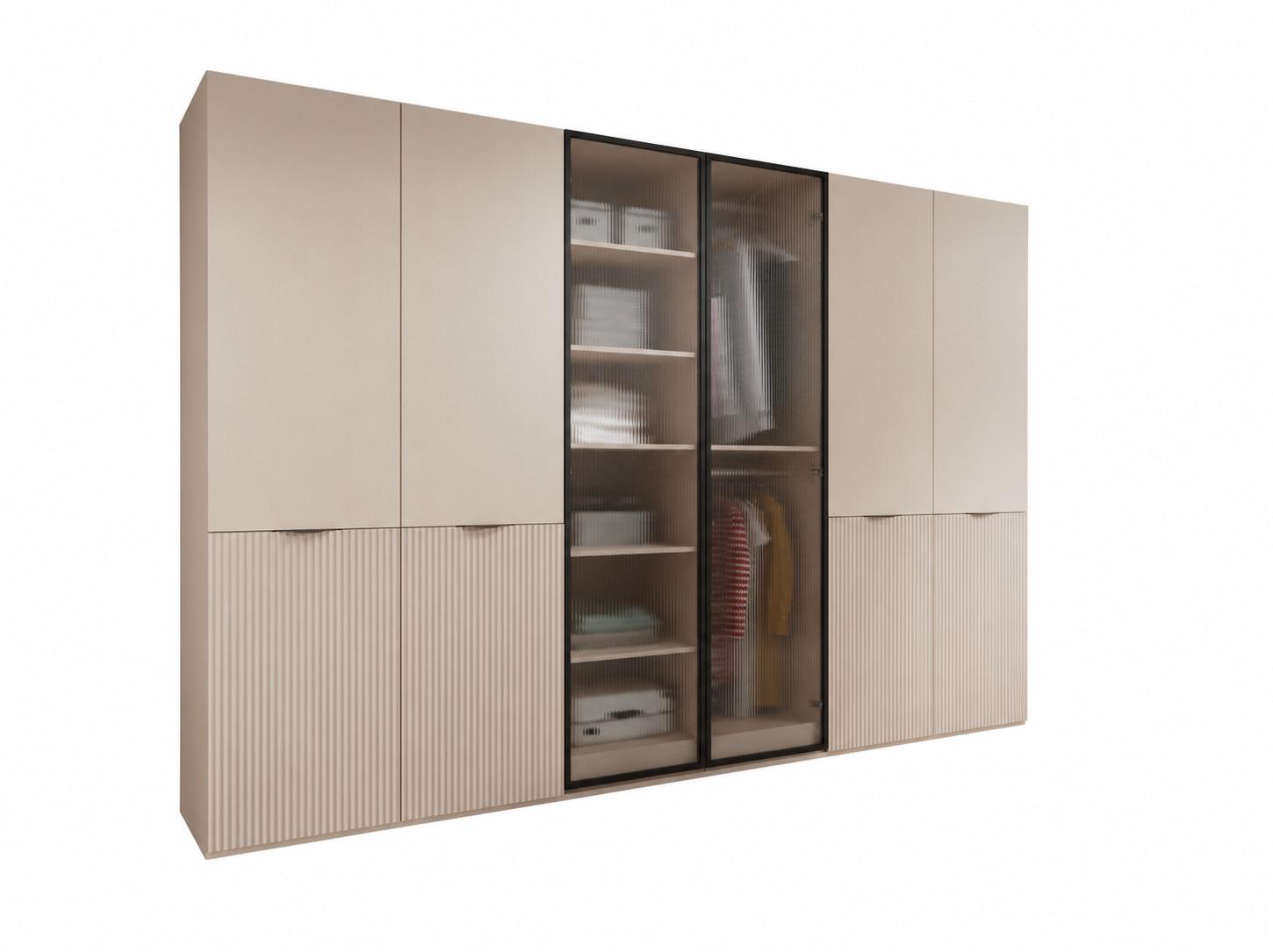 DREHTÜRENSCHRANK ATELIO 303/200/51 cm Modern Kleiderschrank 6-türig Beige - Beige, Holzwerkstoff (303/200/51cm) - MASSENO