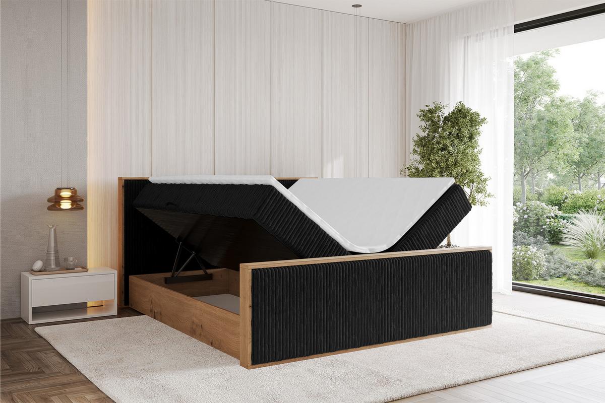 BOXBETT LOLLI9 -Z 120x200 - H4 Schwarz - Schwarz, Holzwerkstoff (120/200cm) - ALTDECOR