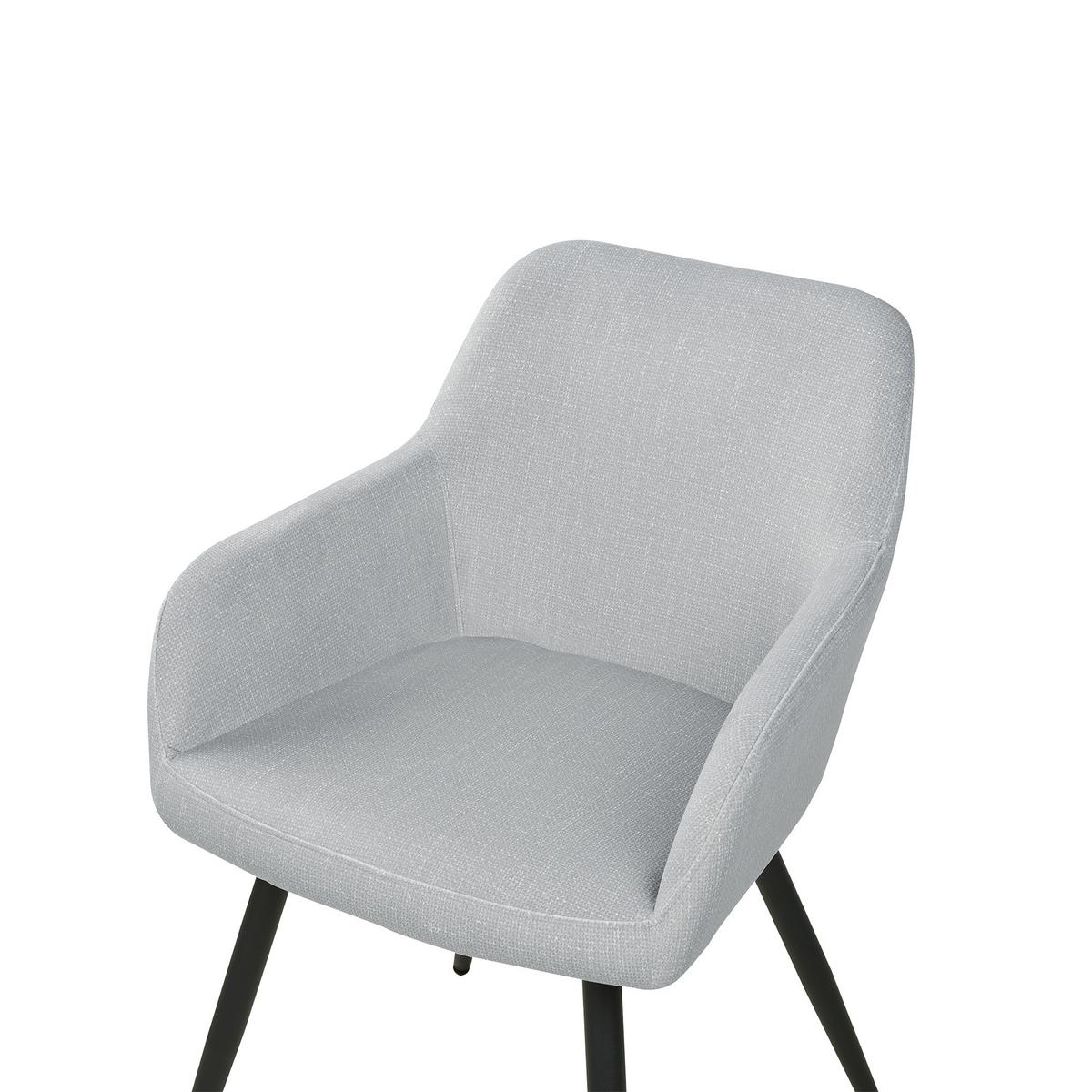 ESSZIMMERSTUHL 2er-Set Samt hellgrau Casmalia - Grau, Textil (59/78/62cm) - Beliani