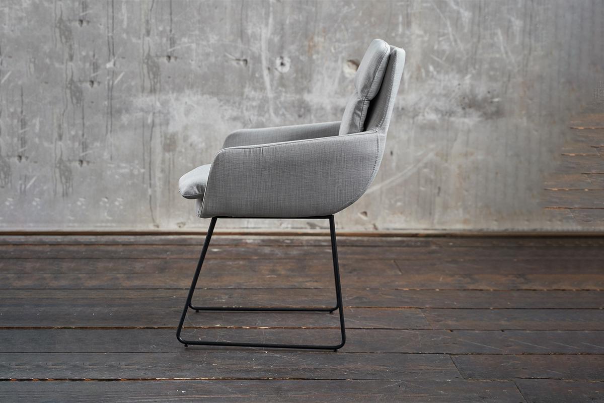 STUHL VINCE Hellgrau Webstoff - Hellgrau, Textil (60/92/58cm) - KAWOLA